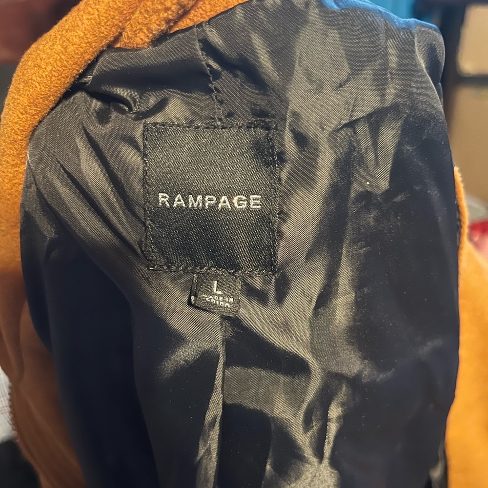 Rampage Women's Cognac Toggle Pea Coat Size Large - Picture 6 of 7